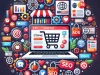DALLE 2025 01 14 14.54.14 A vibrant and professional illustration representing marketing for online stores. The image includes elements such as a laptop displaying an e commerc