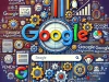 DALLE 2025 01 14 15.12.43 A professional and visually engaging illustration representing Google algorithms. The image features a central Google logo surrounded by interconnecte