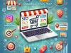DALLE 2025 01 14 16.55.59 A visually engaging and professional illustration representing e commerce marketing strategies. The image features a laptop displaying an online store