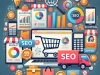 DALLE 2025 01 15 17.20.12 A professional and visually engaging illustration representing the key aspects of running an online store. The image includes a shopping cart a lapto